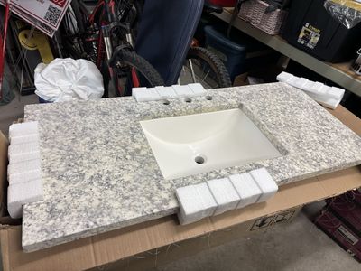 Composite countertop with sink