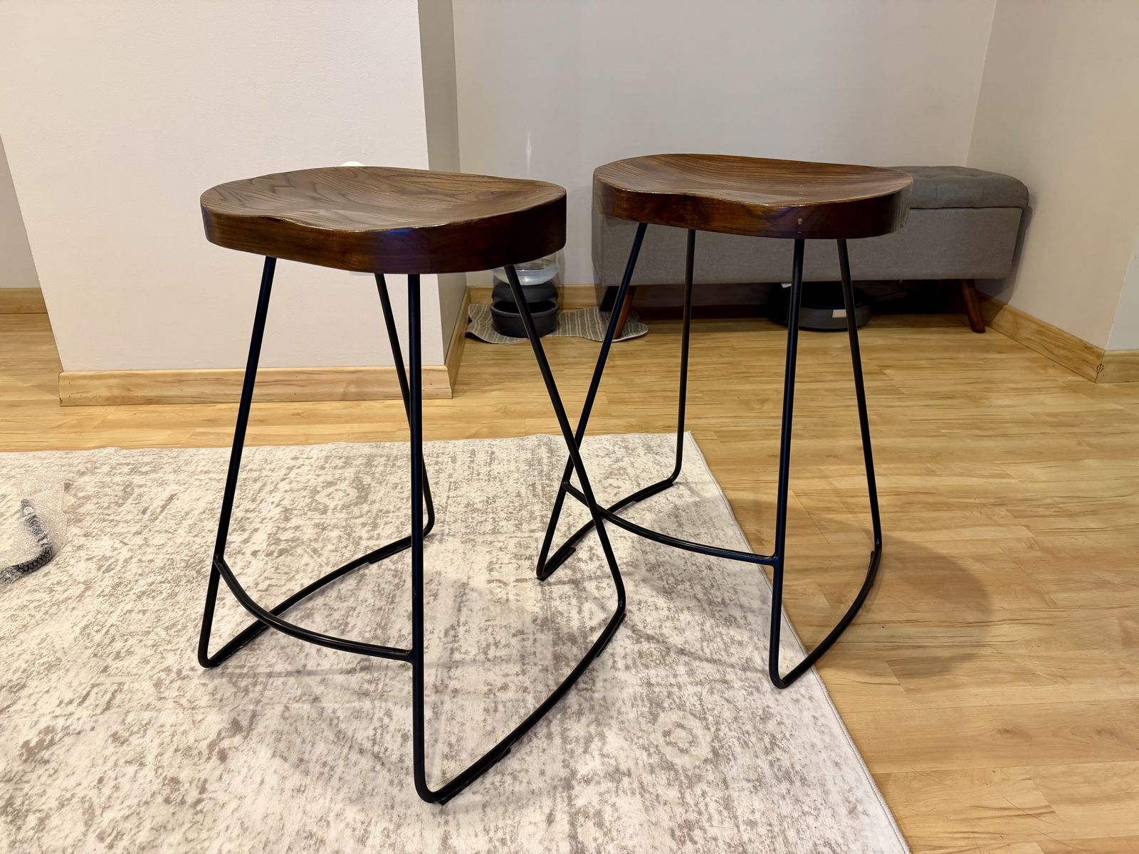 M Idern Wood And Metal Stools