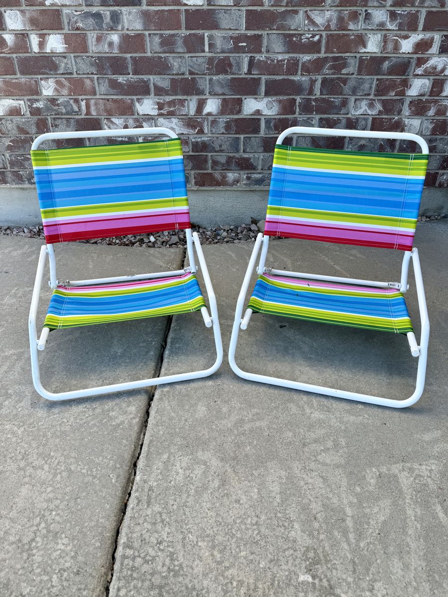 2 Rio 1-Position Low-Sitting Beach Chairs
