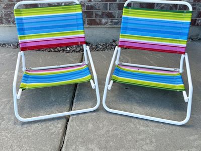 2 Rio 1-Position Low-Sitting Beach Chairs