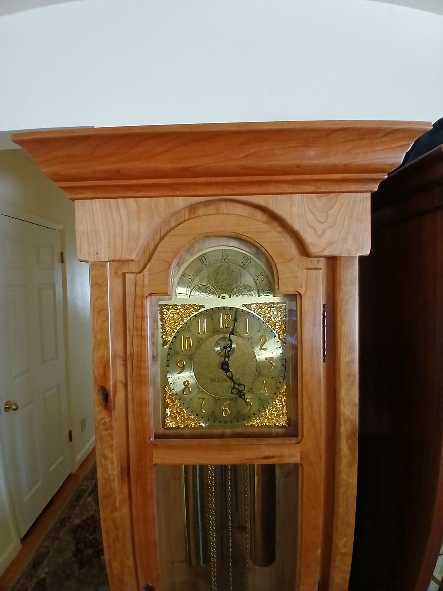 Custom Built, Figured Cherry Howard Miller Grandfather Clock