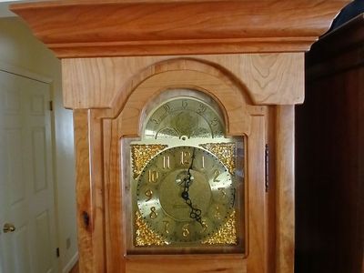 Custom Built, Figured Cherry Howard Miller Grandfather Clock