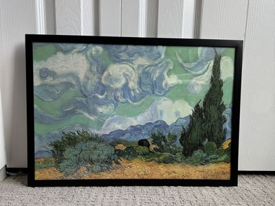 Vincent van Gogh Wheat Field with Cypresses Framed Artwork Painting Décor