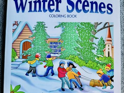 The Creative Haven Winter Scenes adult coloring book by Marty Noble, featuring 31 winter-themed illustrations