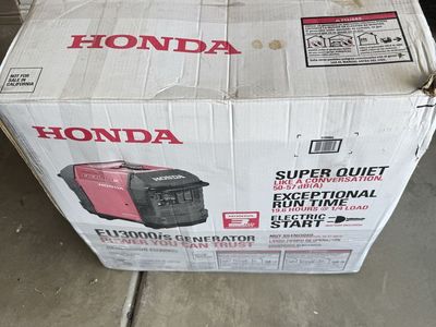 Honda EU3000iS Inverter Generator - Super Quiet, Electric Start - New in Box