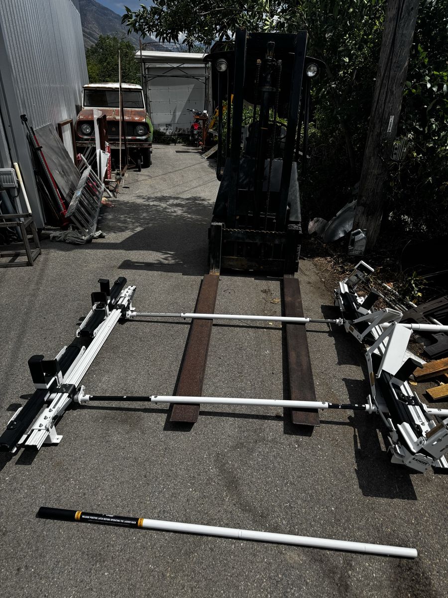 Ranger Max Rack Work Truck Ladder Rack - White - Adjustable, Heavy Duty