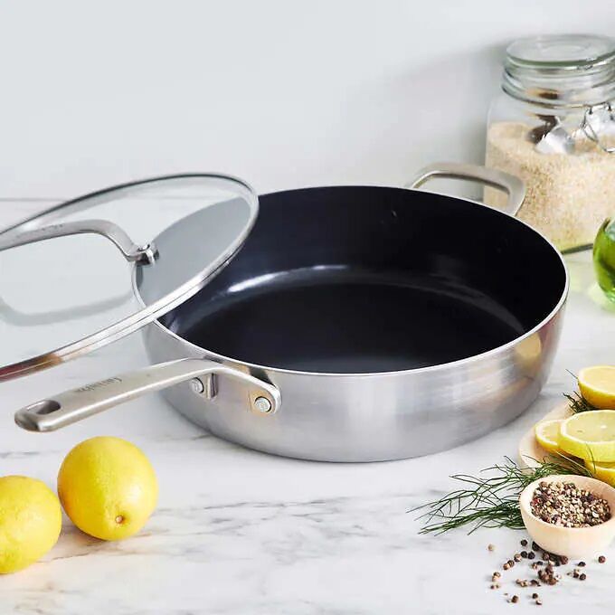 GreenPan GP5 Healthy Ceramic Nonstick  5Qt Saute Pan with Lid 1720303 #98801