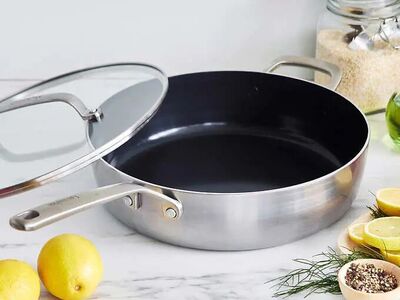 GreenPan GP5 Healthy Ceramic Nonstick 5Qt Saute Pan with Lid 1720303 #98801
