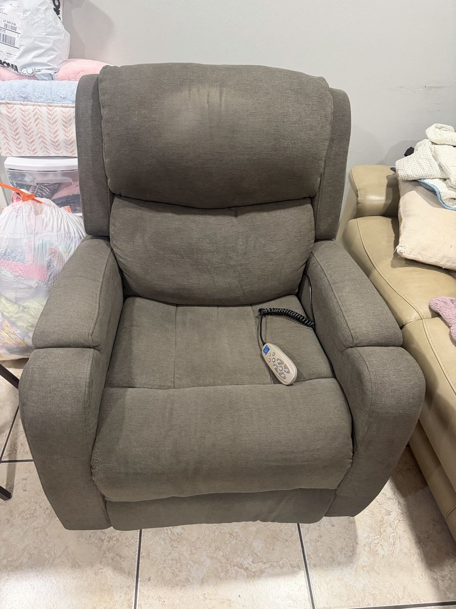 Electric Power Lift Recliner Chair - Gray Fabric,