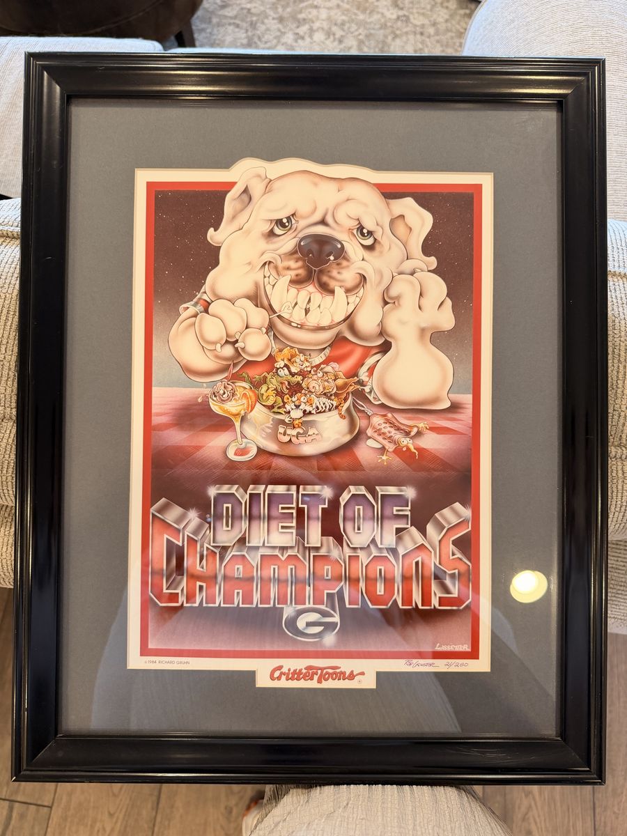 1984 CritterToons "Diet Of Champions" Bulldogs Art