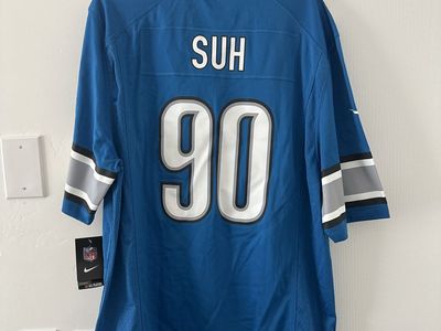 Nike NFL Detroit Lions Ndamukong Suh #90 Blue Game Jersey Men's XL Stitched New