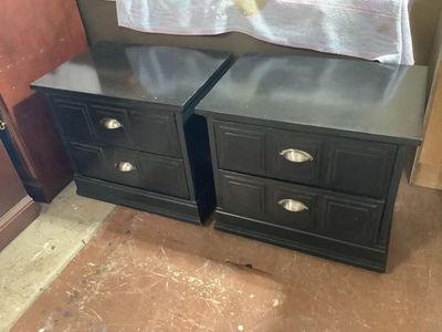 Pair of All Wood Nightstands