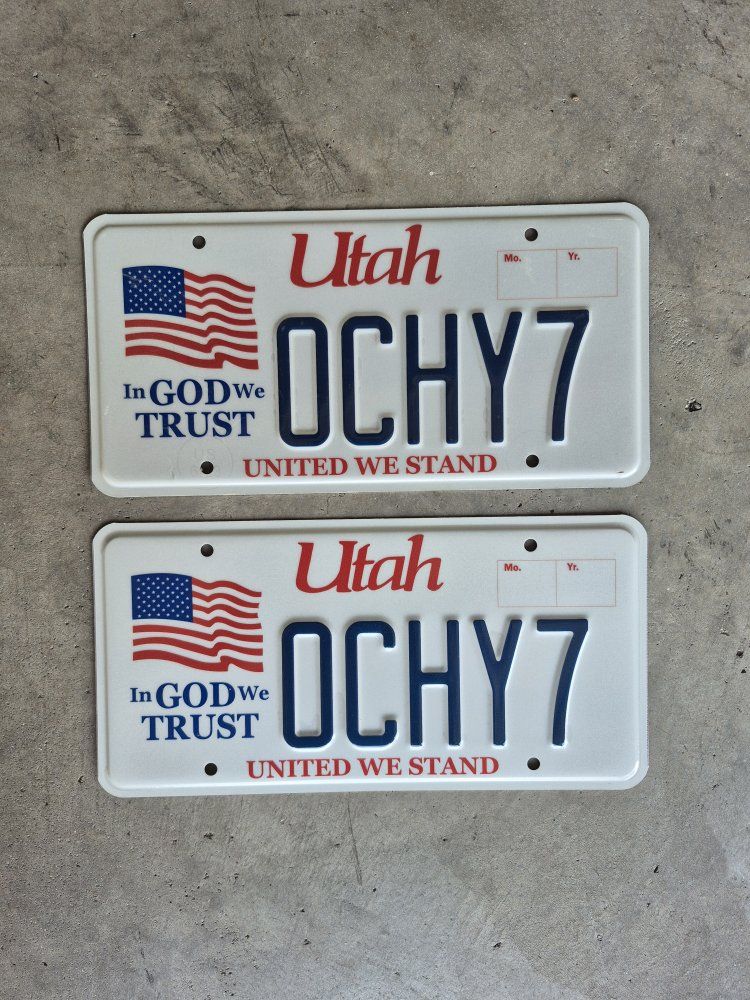 License Plates Like New Condition