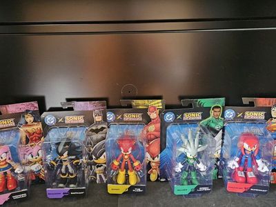 Jazwares Sonic the Hedgehog x DC Comics Action Figure Lot - Amy Wonder Woman, Shadow Batman