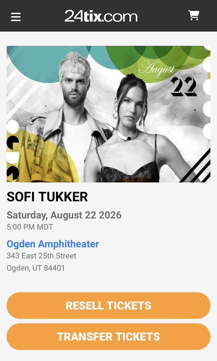 Sofi Tukker Concert Tickets - Ogden Amphitheater (August 22, 2026)