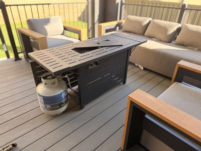 Large Outdoor Gas Fire Pit Table - Extendable Length, Waterproof Cover Included - Smokeless Fire Pit