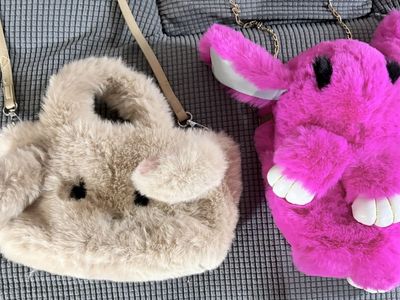 2 Furry Bunny Purses