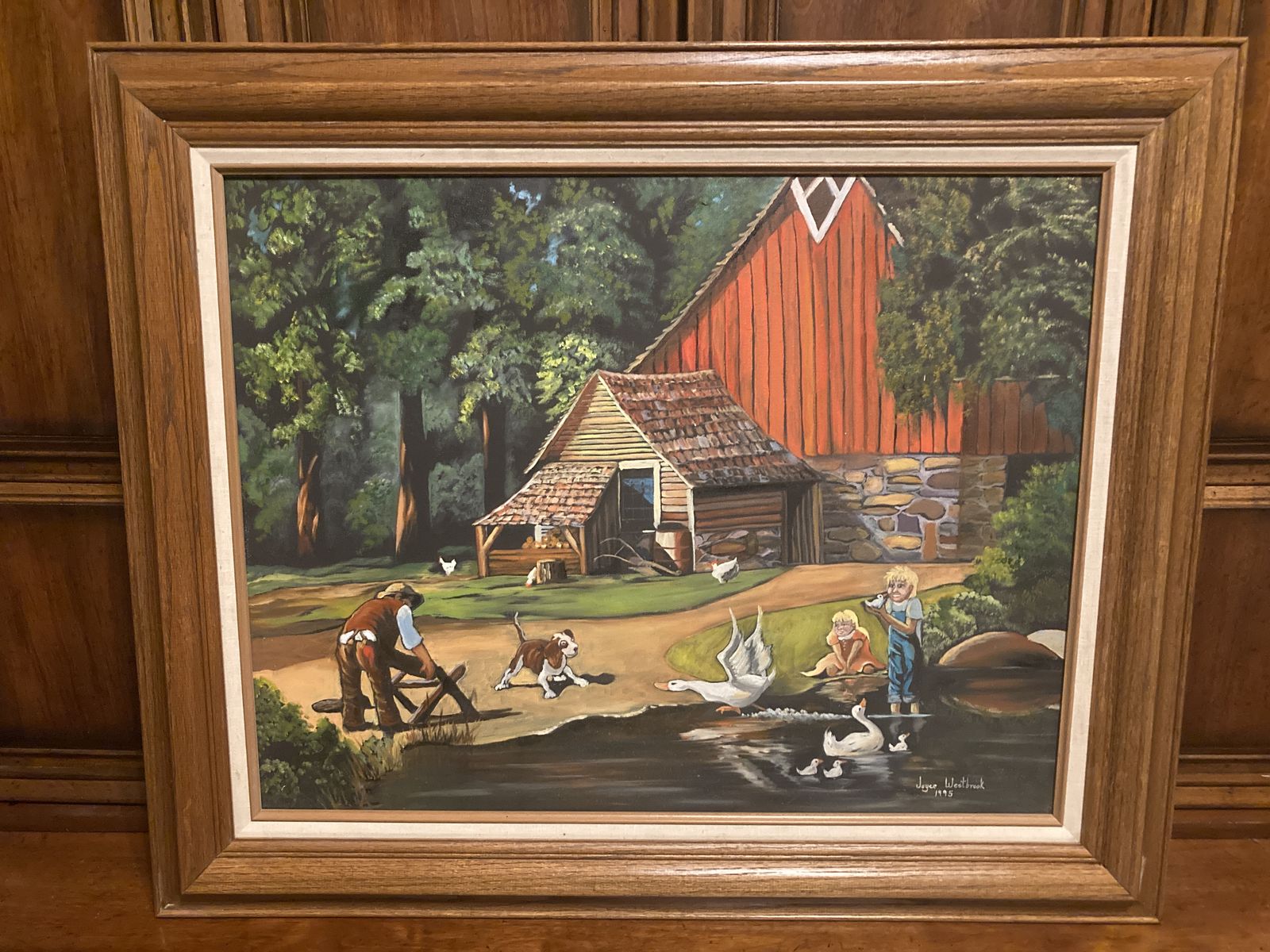 Vintage Framed Print Memories Days To Remember Americana Farm Scene Paul Detlefsen/ Joyce Westbrook 1995