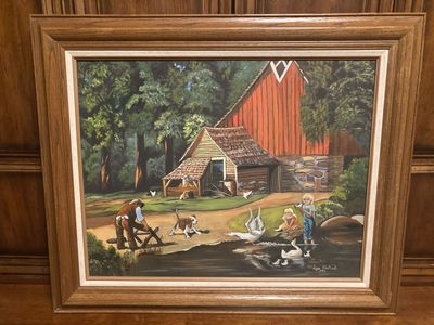Vintage Framed Print Memories Days To Remember Americana Farm Scene Paul Detlefsen/ Joyce Westbrook 1995