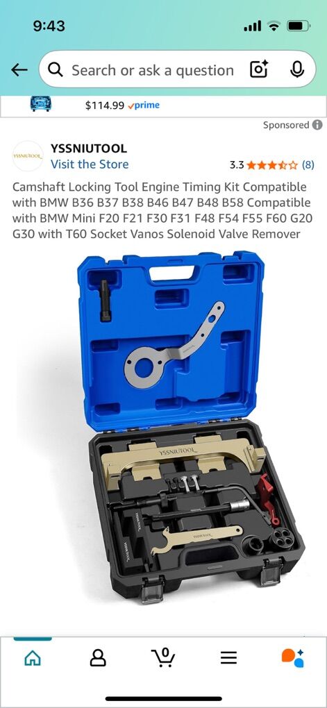 BMW Mini Tool engine Timing Kit, Camshaft Locking