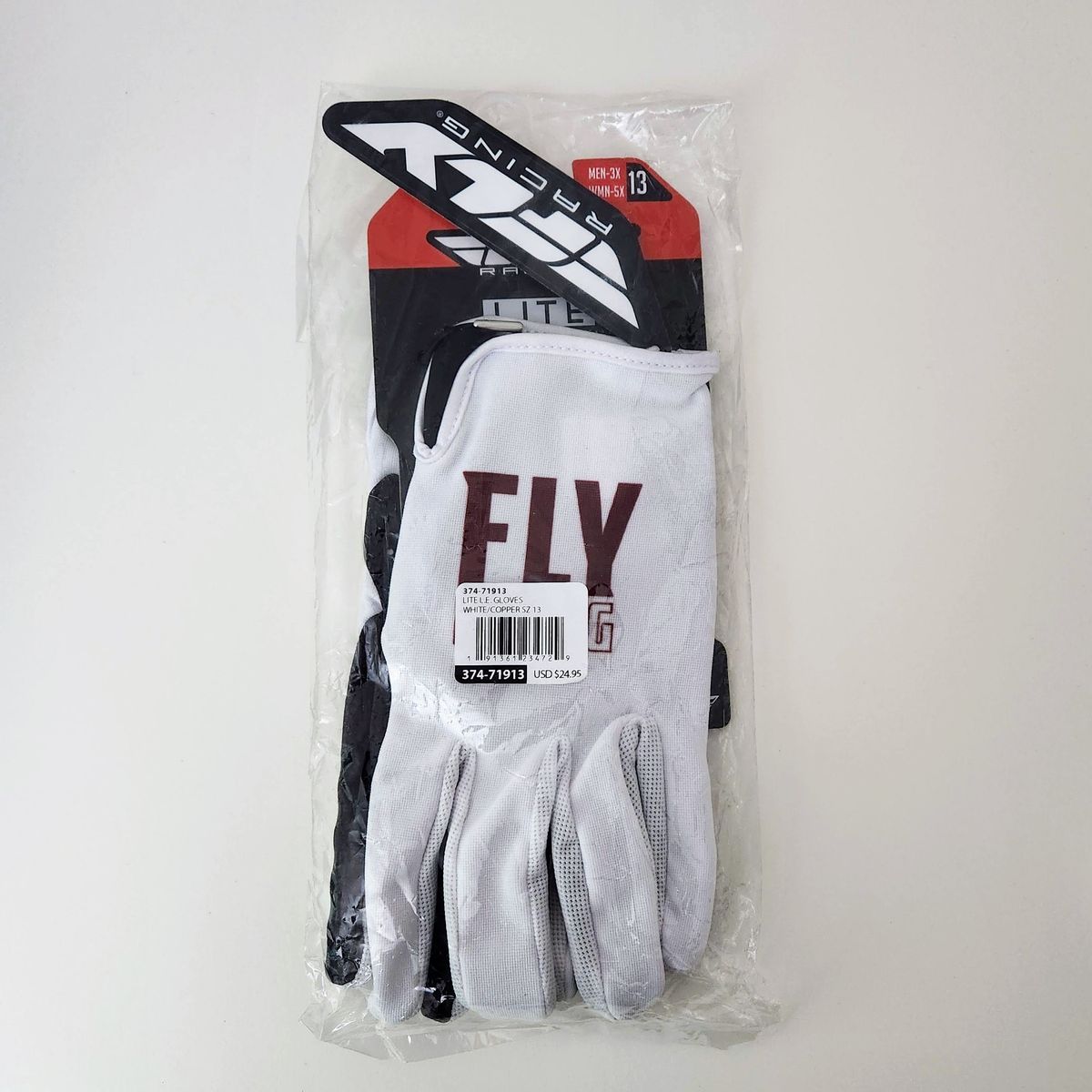 Fly Racing Lite L.E. Gloves White/Copper Size 13 (374-71913)