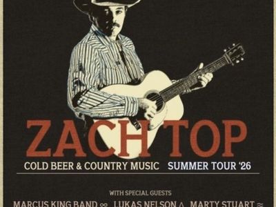Zach Top Cold Beer & Country Music Summer Tour '26 Concert Tickets - 2 Seats Together, Section 306, Row G