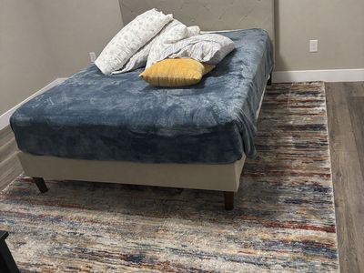 Queen bed frame and mattress