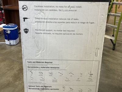 Delta 60" Caulkless Direct-to-Stud Shower Base - Reinforced Support, Easy Install