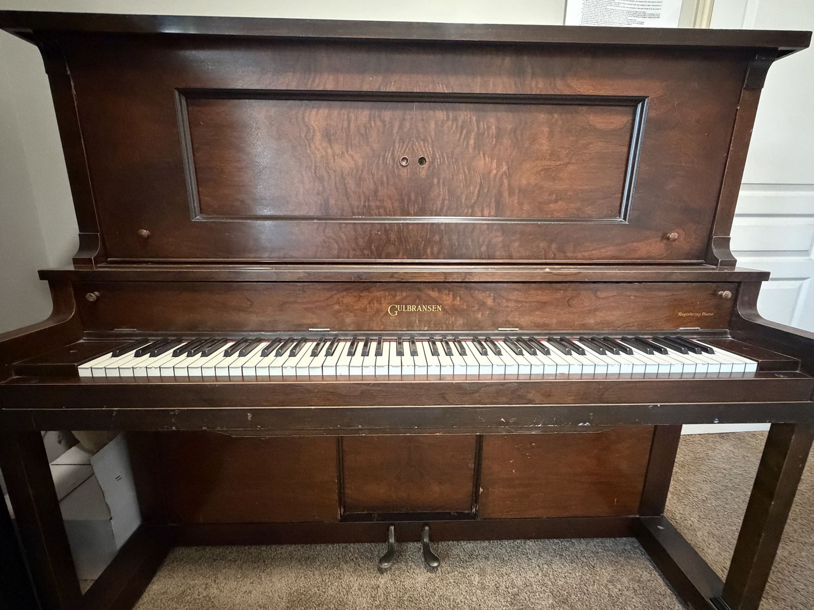 Vintage Gulbransen Upright Piano - Dark Wood