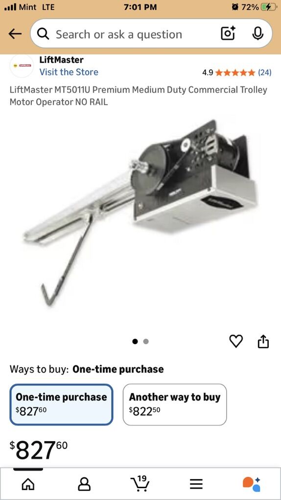 Lift Master Mt5011u Trolley Garage Door Motor