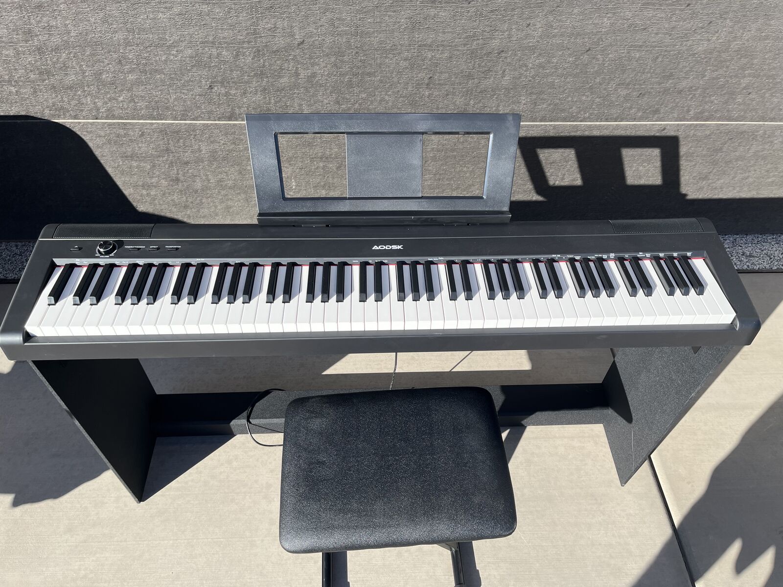 AODSK 88 Key Weighted Keyboard Digital Electric Piano Keyboard Portable with Bench Seat