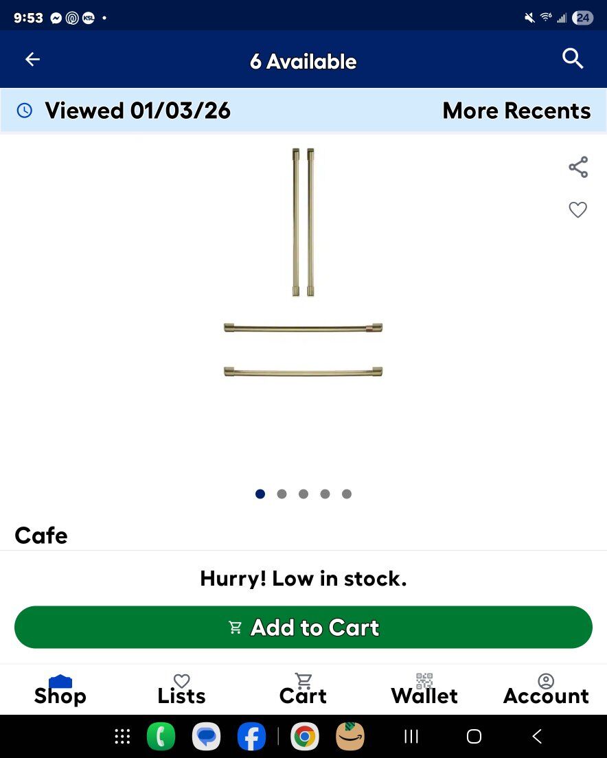 Café Refrigerator & dishwasher & microwave handles