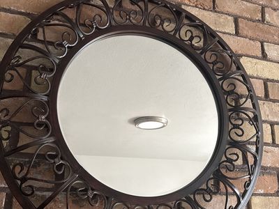 Large round mirror