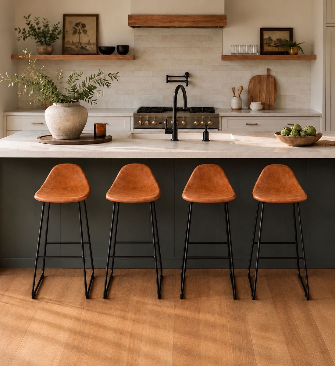 Pottery Barn Brenner Leather Bar Stools – Like New (Set of 2 or 4)