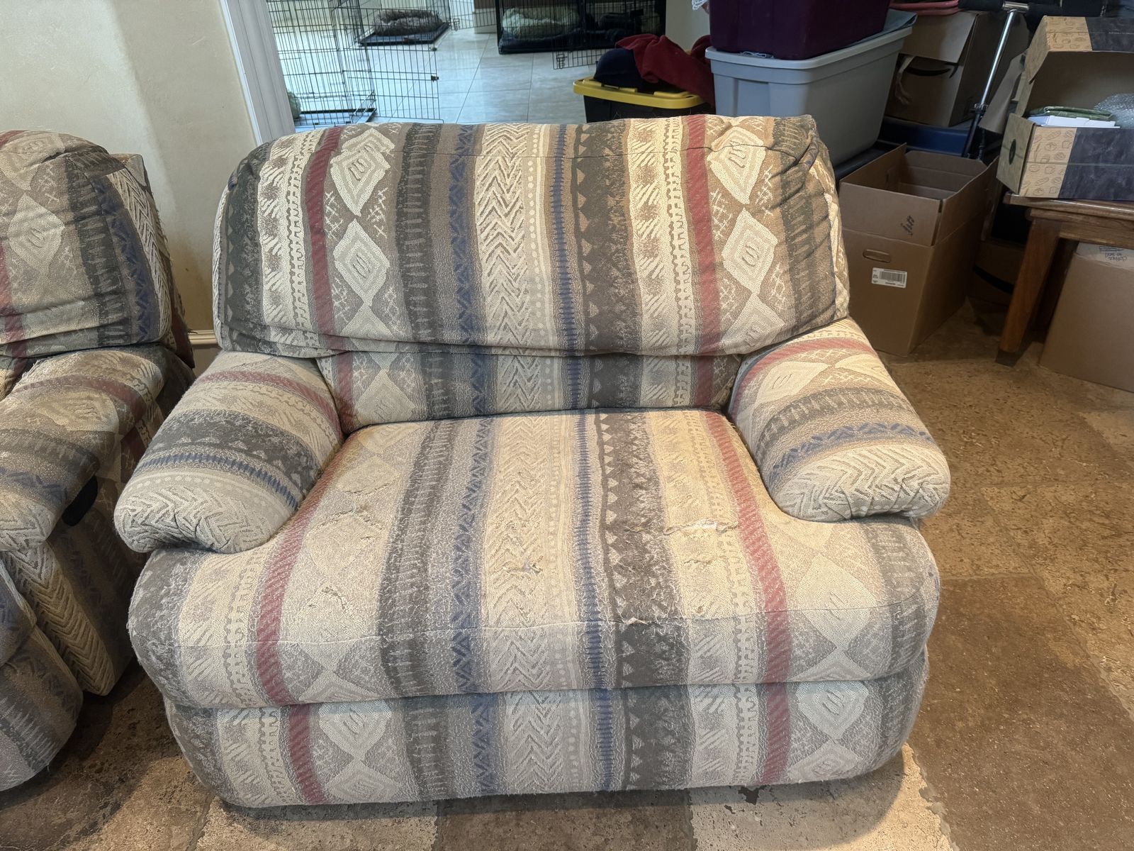 Used manual reclining chair and loveseat