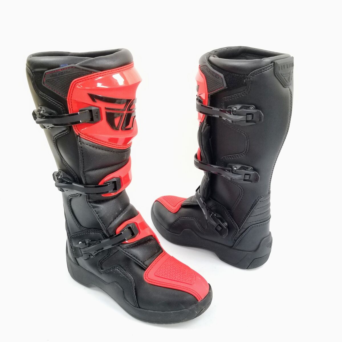 Fly Racing Maverik LT riding boots (Black/Red LT, 8) (364-66208-L-R3-S5)