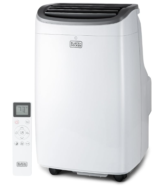 BLACK+DECKER Portable Air Conditioner, 9,000 BTU, BPACT08WT, White 5,300 BTU SACC for Rooms up to 400 Sq. Ft