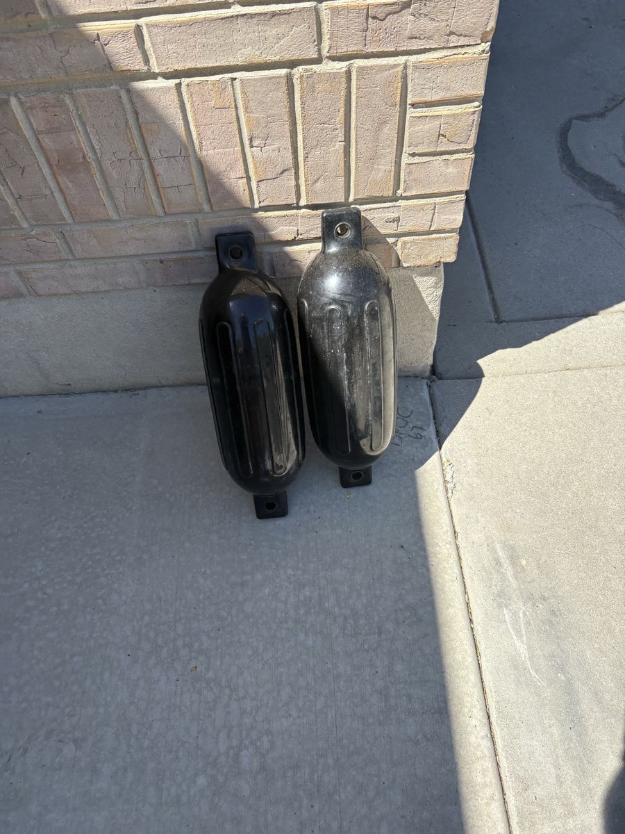 2 Black Boat Buoys/Fenders - Protect Your Boat