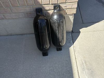 2 Black Boat Buoys/Fenders - Protect Your Boat