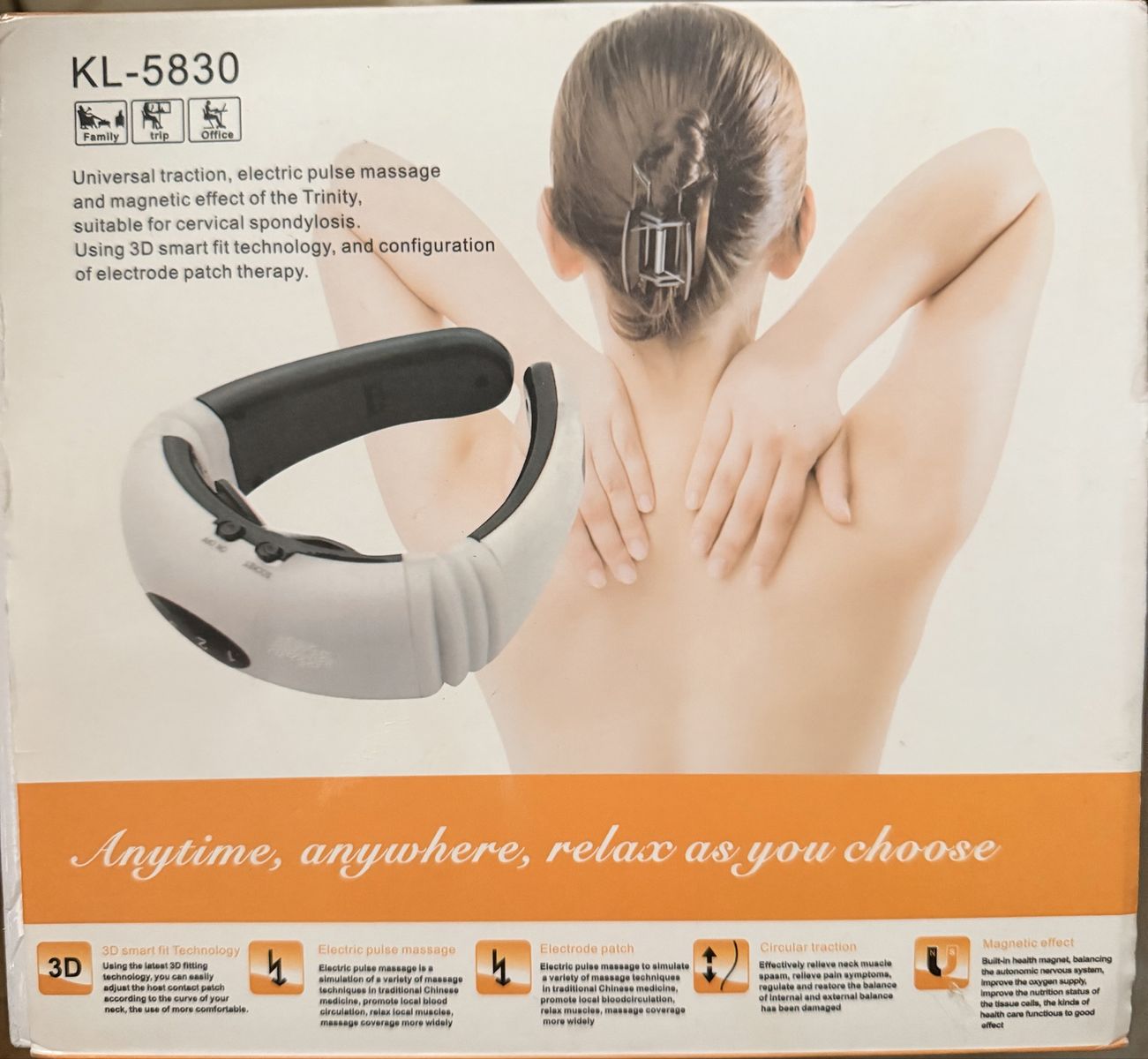 KL-5830 Electric Pulse Neck Massager with 3D Smart Fit Technology & Magnetic Effect