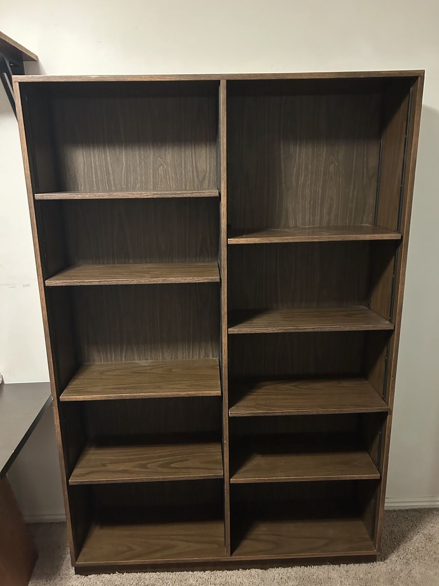 Double column shelf bookcase.