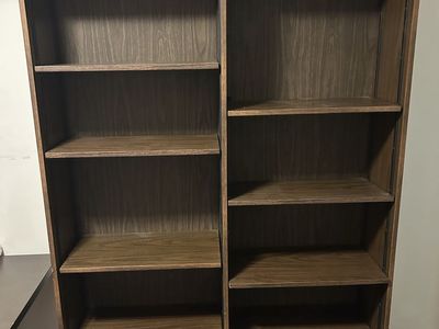 Double column shelf bookcase.