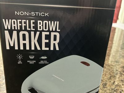 OVENTE Non-Stick Waffle Bowl Maker - 520W, Cool-Touch Handle, Safety Latch - New in Box
