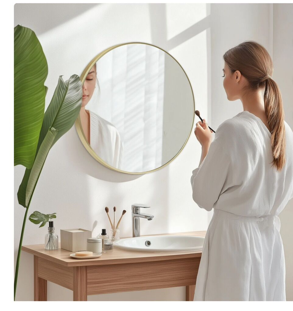 24 Inch Gold Round Mirror