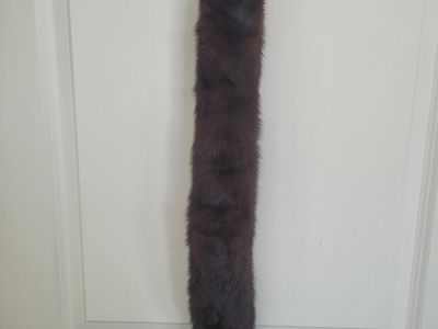 Vintage Dark Brown Mink Fur Stole/Scarf with Tails - Luxuriously Soft