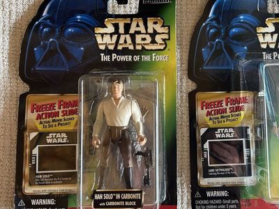 90’s Green Card “Freeze Frame” Kenner Star Wars The Power of the Force Han Solo Carbonite Block Action Figure