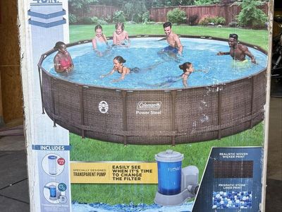 Coleman 18ft Power Steel Above Ground Swimming Pool Set with Pump and Filters