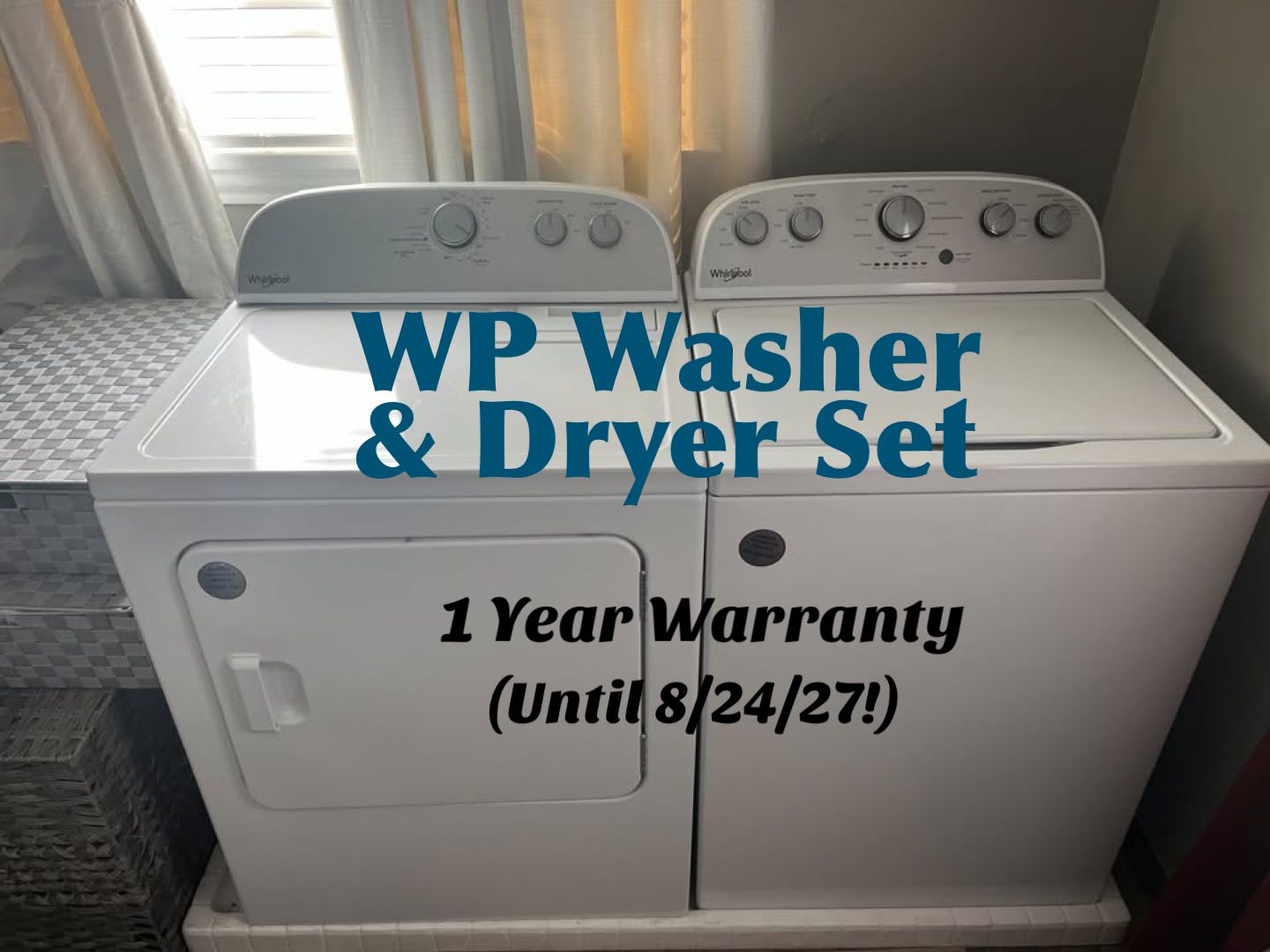 Whirlpool Washer & Dryer Set (Like New, 1 Year of Warranty Left). $600 or best offer.