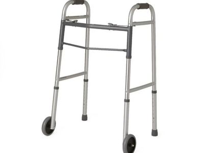Medline Folding Adult Walker w/Wheels