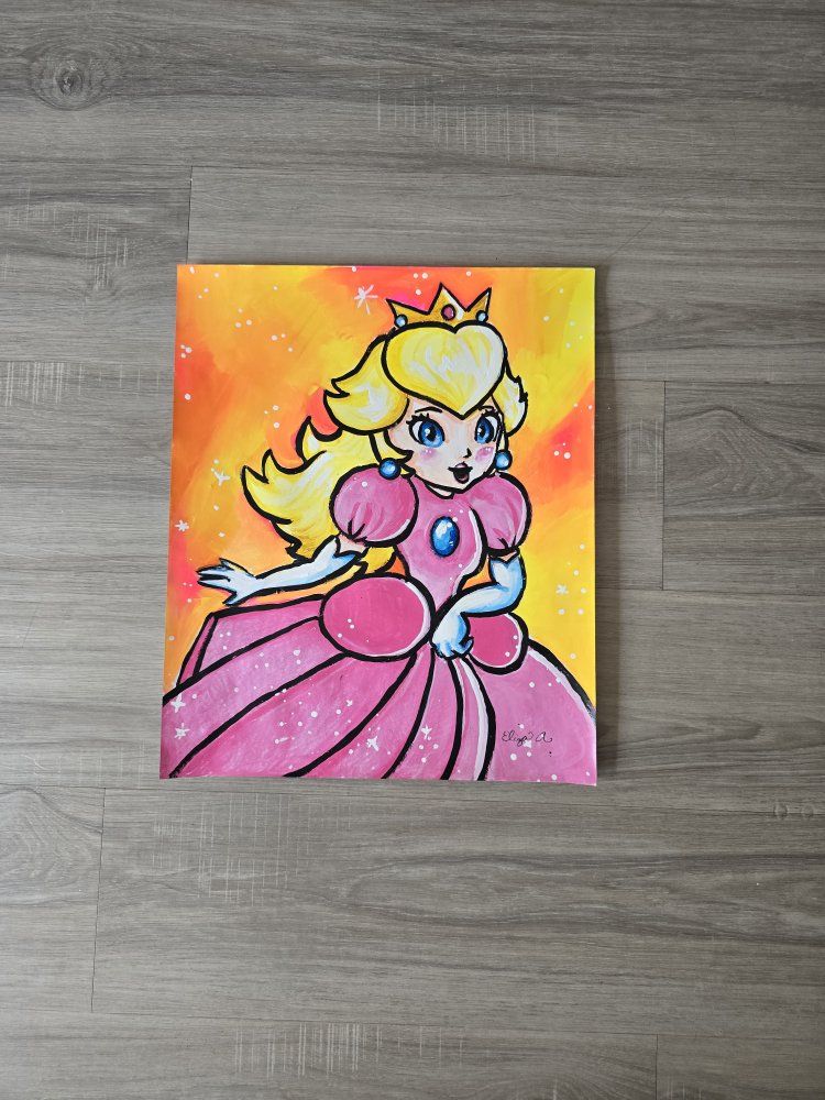 Handmade Princess Peach Painting